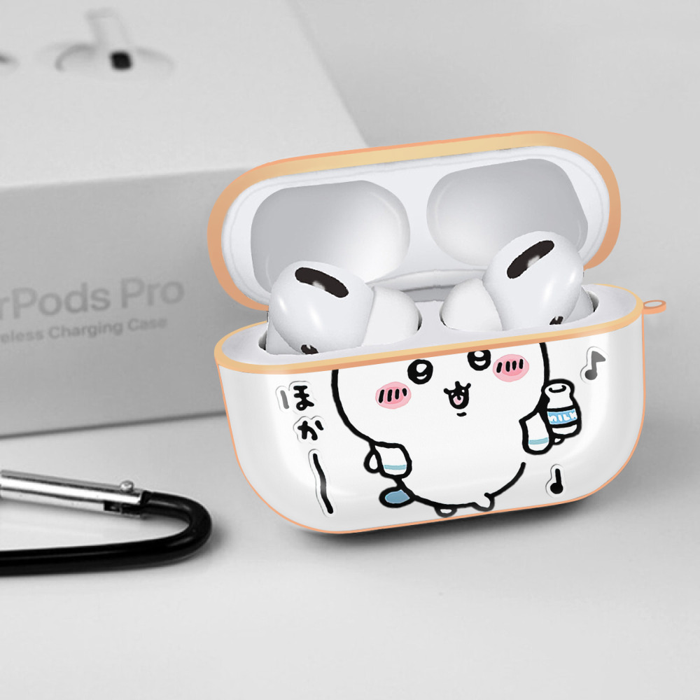 ちいかわ ハチワレ Chii-kawa hachiware 【AirPods Pro用】ハードシェル保護ケース｜耐衝撃・防指紋・カラビナ付き商品仕様