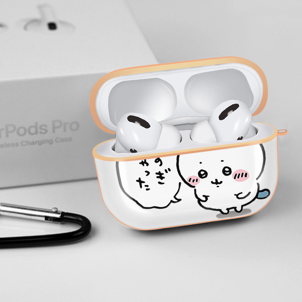 ちいかわ ハチワレ Chii-kawa hachiware 【AirPods Pro用】ハードシェル保護ケース｜耐衝撃・防指紋・カラビナ付き商品仕様