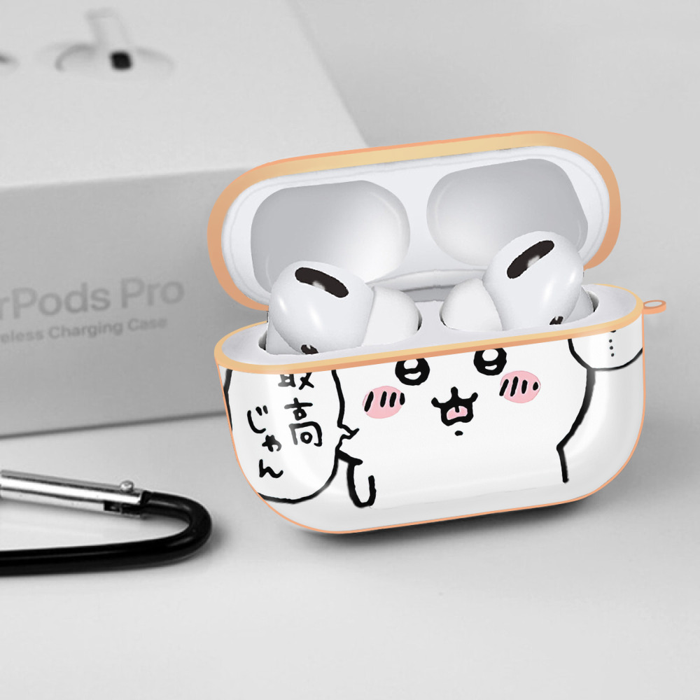 ちいかわ ハチワレ Chii-kawa hachiware 【AirPods Pro用】ハードシェル保護ケース｜耐衝撃・防指紋・カラビナ付き商品仕様