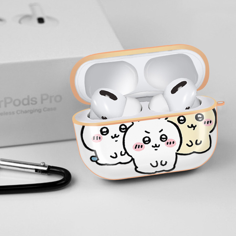 ちいかわ ハチワレ Chii-kawa hachiware 【AirPods Pro用】ハードシェル保護ケース｜耐衝撃・防指紋・カラビナ付き商品仕様