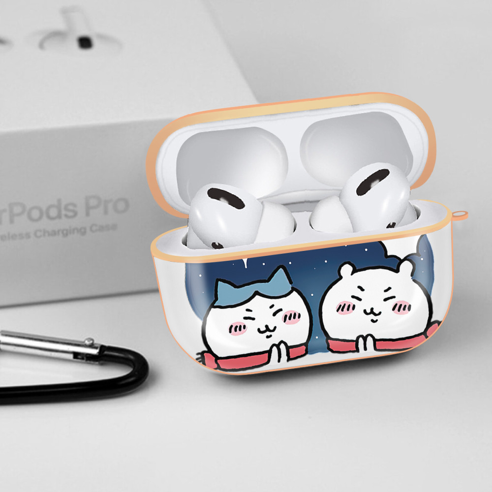ちいかわ ハチワレ Chii-kawa hachiware 【AirPods Pro用】ハードシェル保護ケース｜耐衝撃・防指紋・カラビナ付き商品仕様