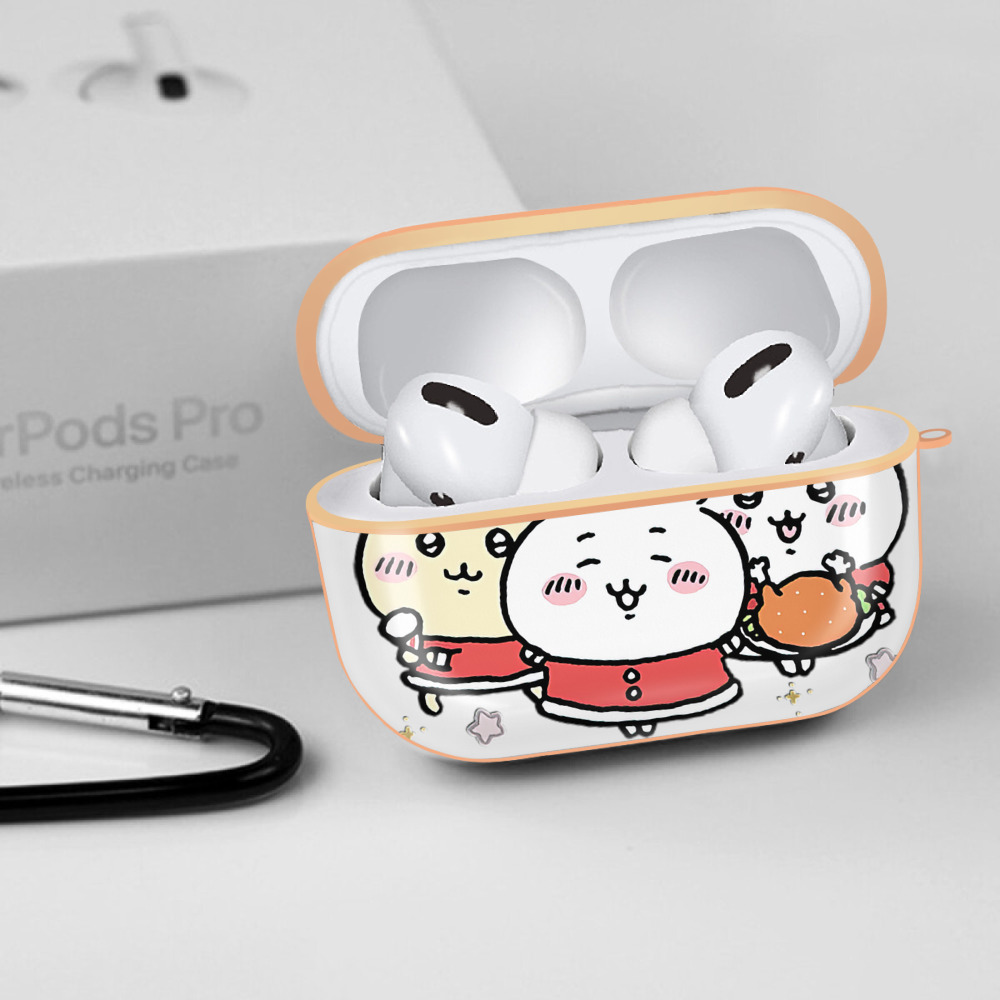 ちいかわ ハチワレ Chii-kawa hachiware 【AirPods Pro用】ハードシェル保護ケース｜耐衝撃・防指紋・カラビナ付き商品仕様