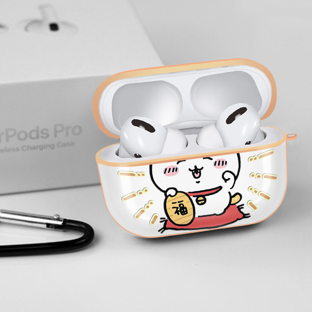 ちいかわ ハチワレ Chii-kawa hachiware 【AirPods Pro用】ハードシェル保護ケース｜耐衝撃・防指紋・カラビナ付き商品仕様