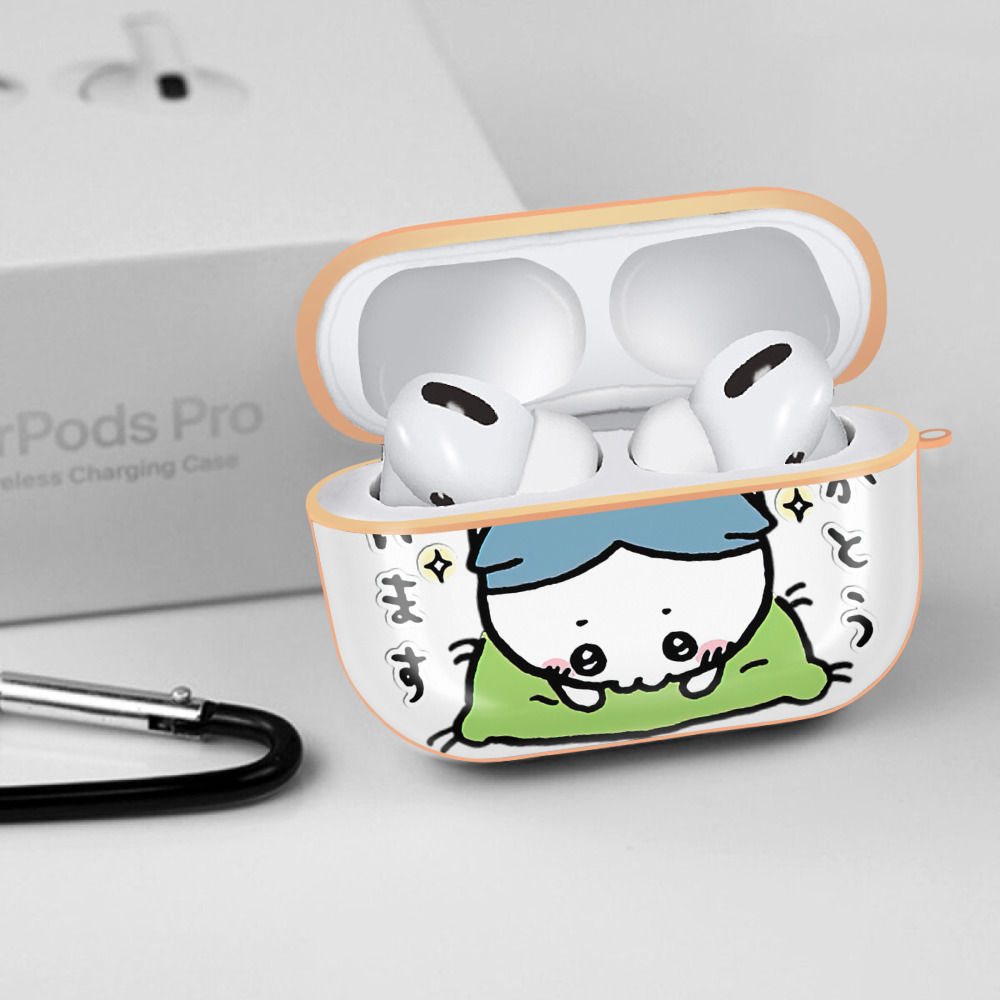 ちいかわ ハチワレ Chii-kawa hachiware 【AirPods Pro用】ハードシェル保護ケース｜耐衝撃・防指紋・カラビナ付き商品仕様