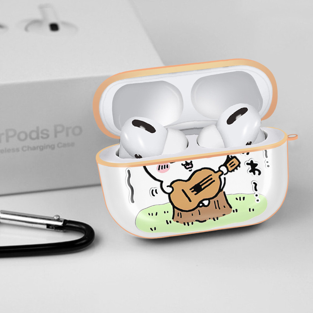 ちいかわ ハチワレ Chii-kawa hachiware 【AirPods Pro用】ハードシェル保護ケース｜耐衝撃・防指紋・カラビナ付き商品仕様
