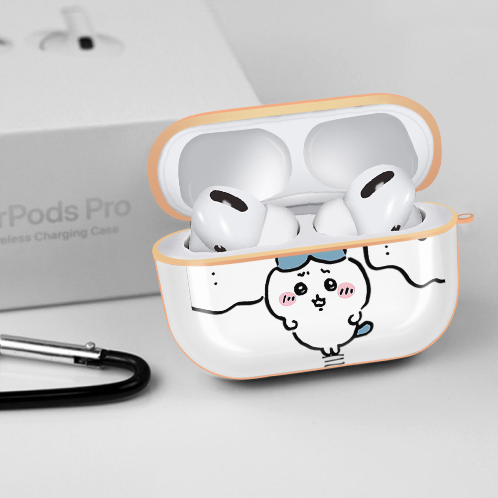 ちいかわ ハチワレ Chii-kawa hachiware 【AirPods Pro用】ハードシェル保護ケース｜耐衝撃・防指紋・カラビナ付き商品仕様