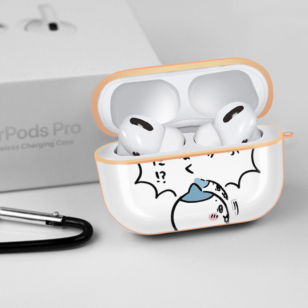 ちいかわ ハチワレ Chii-kawa hachiware 【AirPods Pro用】ハードシェル保護ケース｜耐衝撃・防指紋・カラビナ付き商品仕様