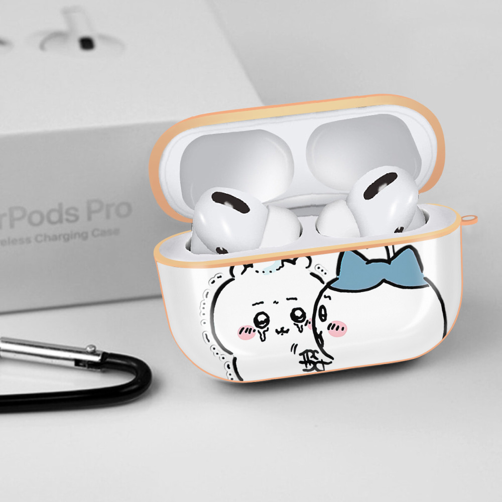 ちいかわ ハチワレ Chii-kawa hachiware 【AirPods Pro用】ハードシェル保護ケース｜耐衝撃・防指紋・カラビナ付き商品仕様