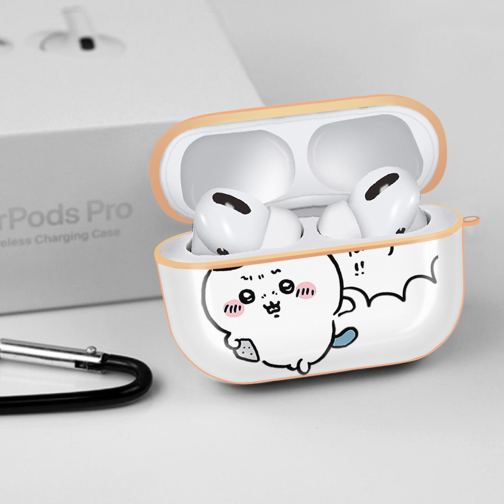 ちいかわ ハチワレ Chii-kawa hachiware 【AirPods Pro用】ハードシェル保護ケース｜耐衝撃・防指紋・カラビナ付き商品仕様