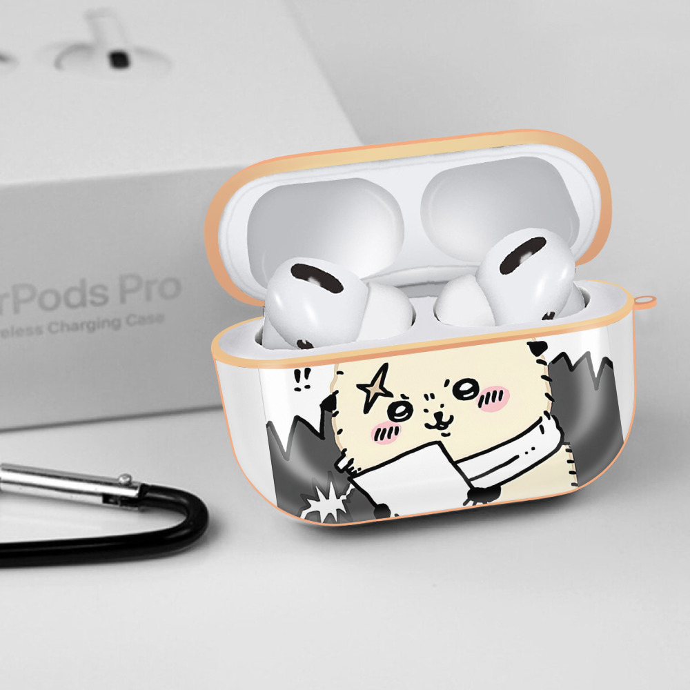 ちいかわ ラッコ Chii-kawa Sea otter 【AirPods Pro用】ハードシェル保護ケース｜耐衝撃・防指紋・カラビナ付き商品仕様